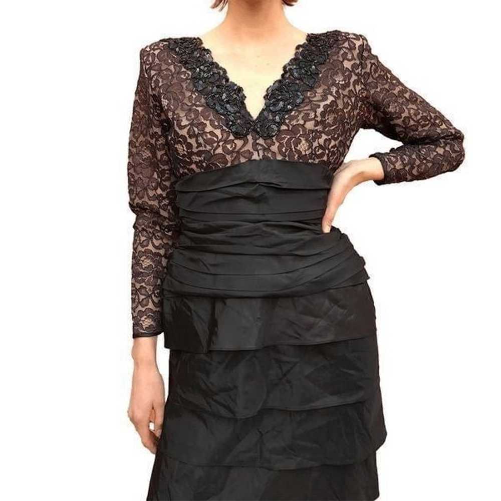 Tadashi Lillie Rubin M Black Lace Pencil Dress Ev… - image 2