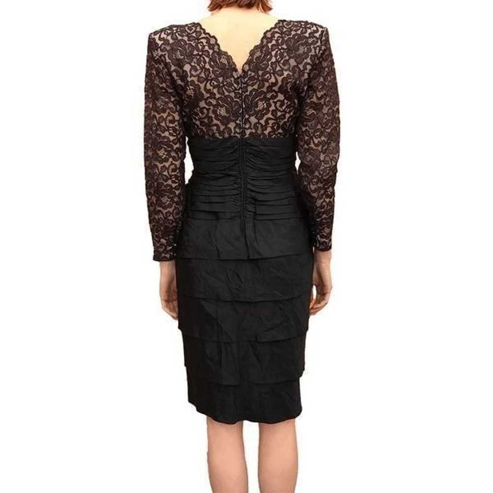 Tadashi Lillie Rubin M Black Lace Pencil Dress Ev… - image 3