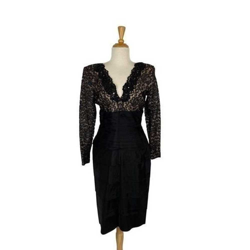 Tadashi Lillie Rubin M Black Lace Pencil Dress Ev… - image 4