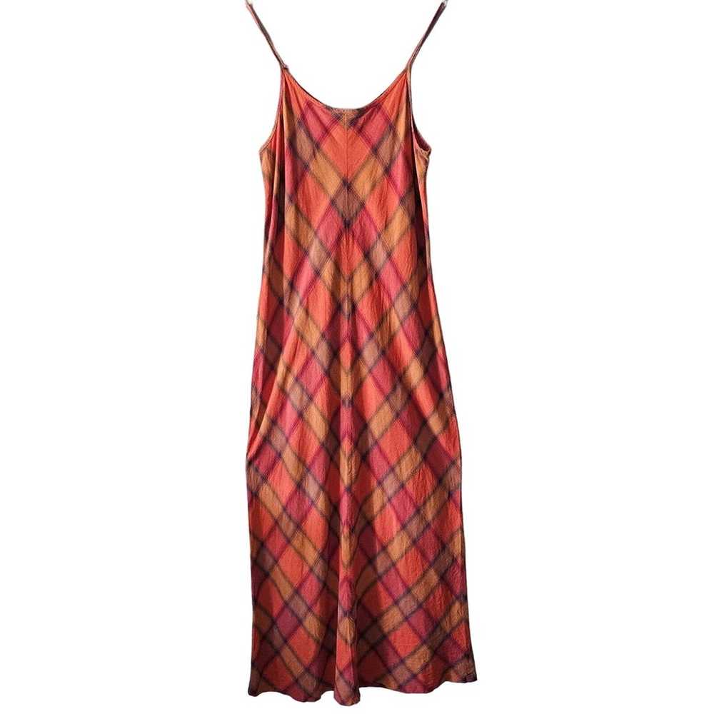 Vintage LAURA ASHLEY Maxi Dress Sz 12 Orange Line… - image 1