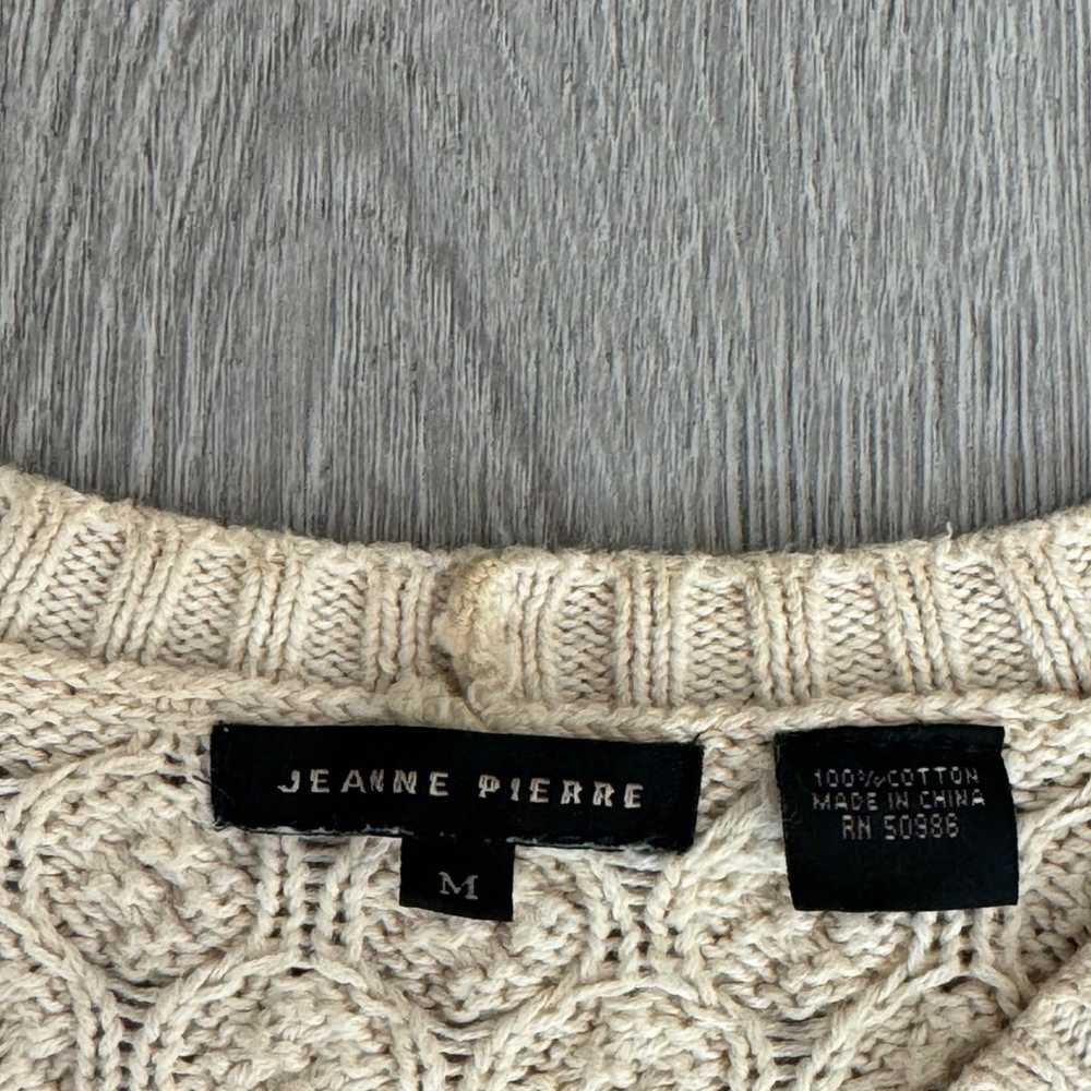 Jeanne Pierre Beige Cable Knit Sweater - image 3