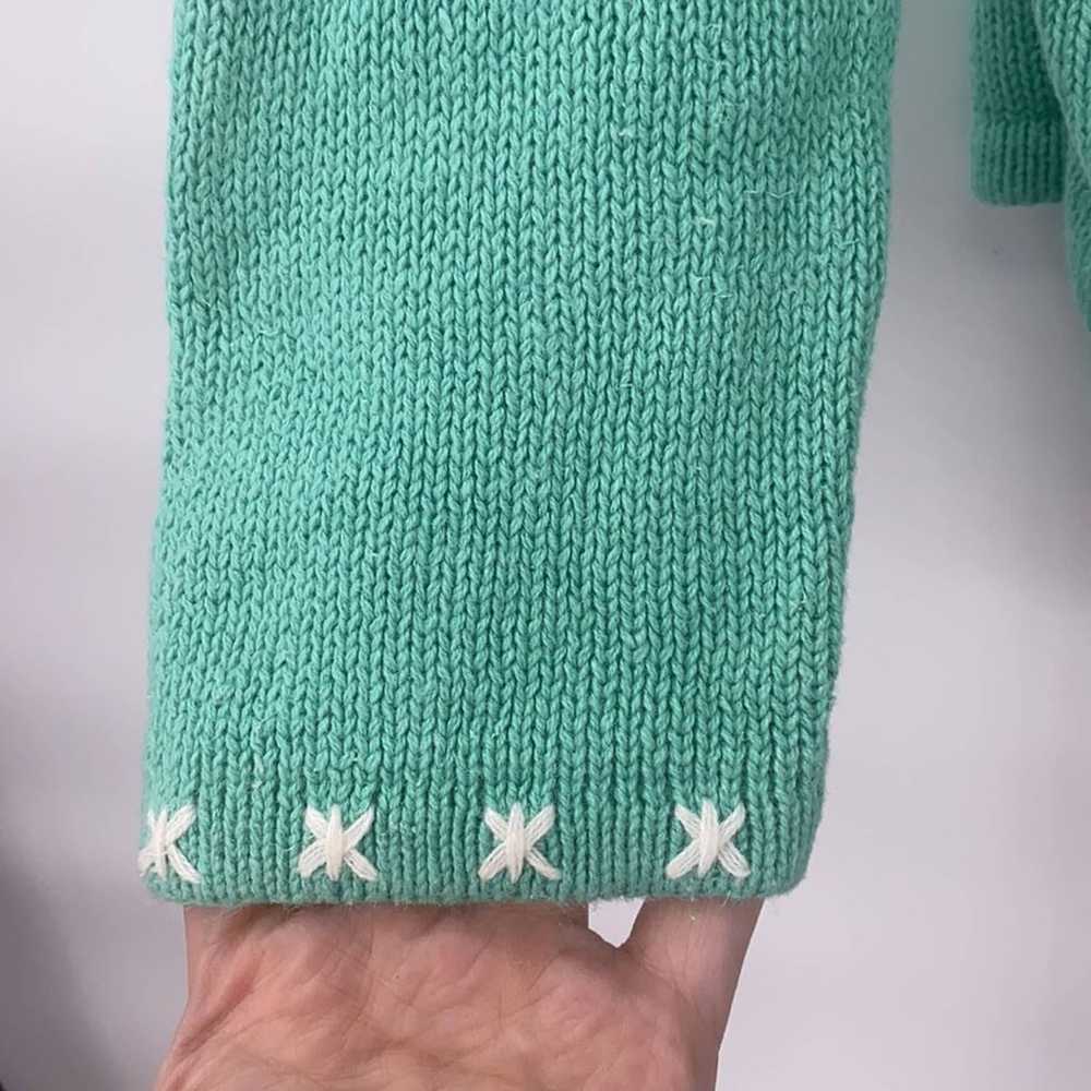 Vintage Christmas cardigan snowman knit size medi… - image 5