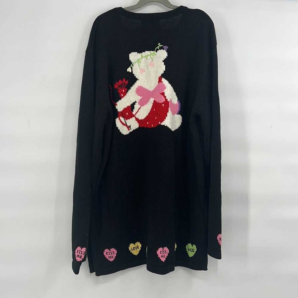 Vintage teddy bear valentines heart sweater size … - image 6
