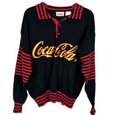 Vintage Coca Cola Vintage 1987 Collared Long Slee… - image 1