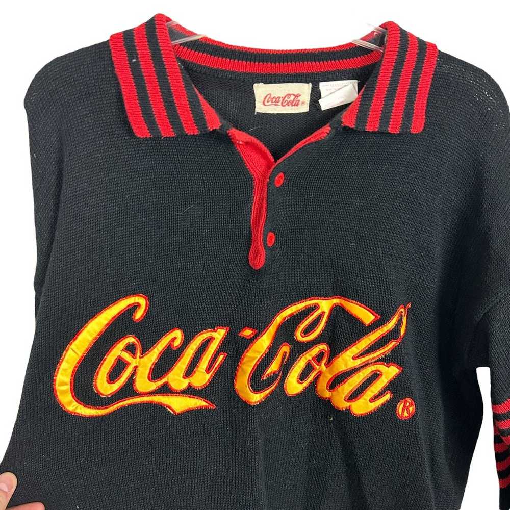 Vintage Coca Cola Vintage 1987 Collared Long Slee… - image 4