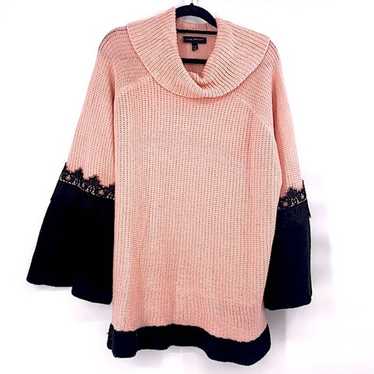 Lane Bryant black pink chunky knit sweater size 2… - image 1