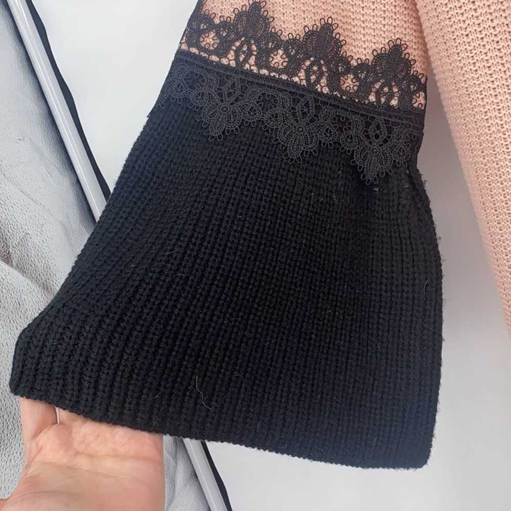 Lane Bryant black pink chunky knit sweater size 2… - image 3