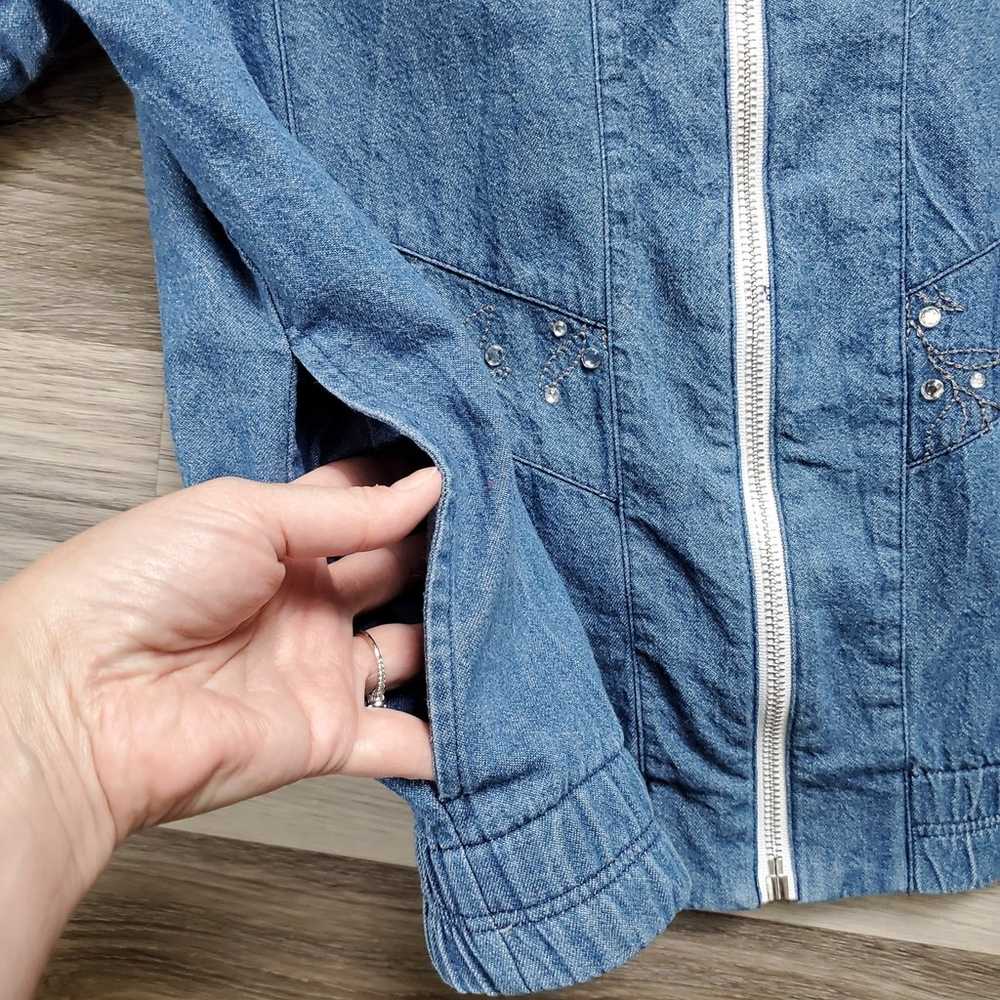 Vintage Chambray Jean jacket. Rhinestones bling. … - image 4