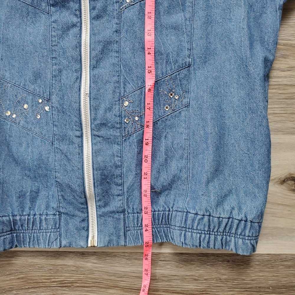 Vintage Chambray Jean jacket. Rhinestones bling. … - image 7