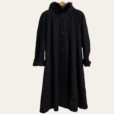 Vintage Andrea Collection Black Wool Blend Fox Fu… - image 1