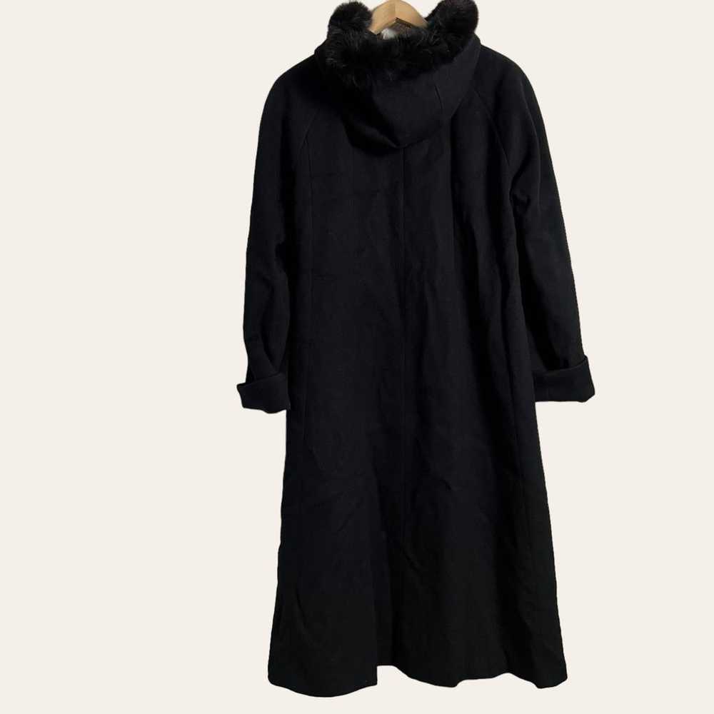 Vintage Andrea Collection Black Wool Blend Fox Fu… - image 5