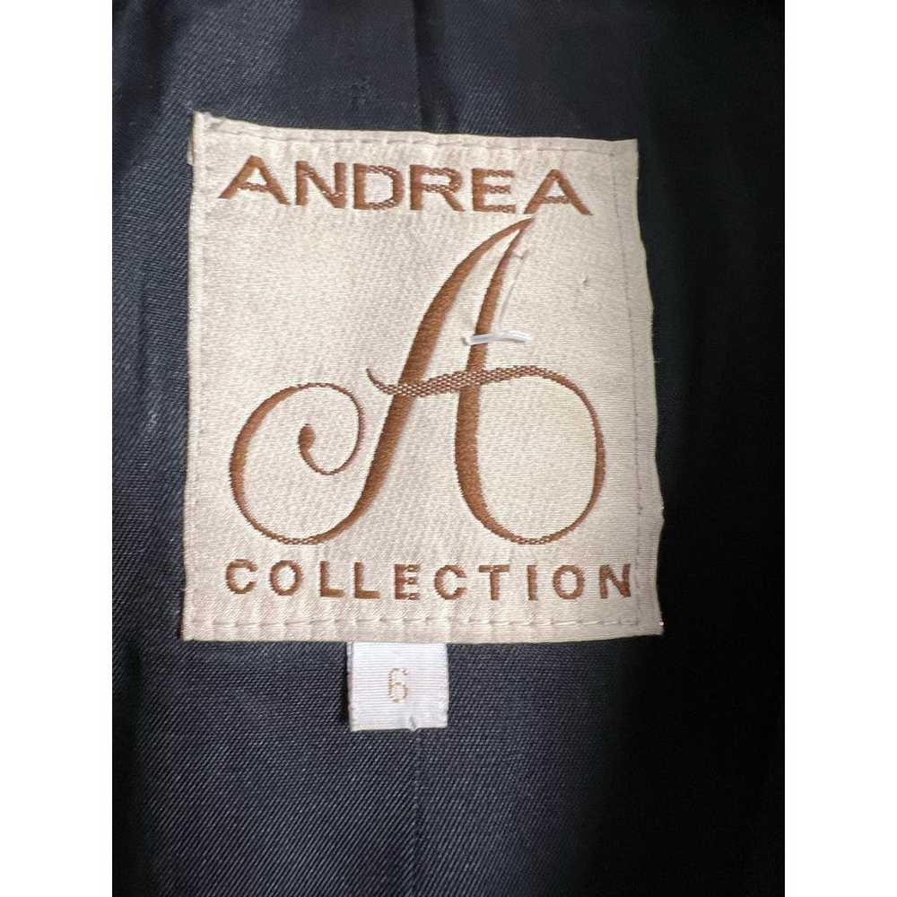 Vintage Andrea Collection Black Wool Blend Fox Fu… - image 6