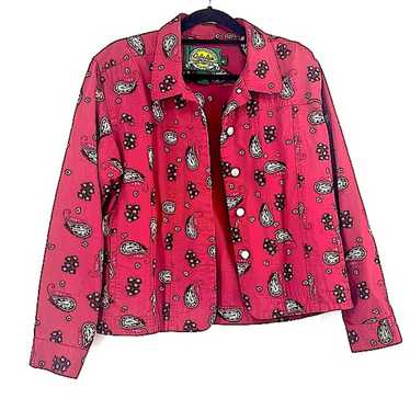 Cabelas red paisley western vintage jacket size la