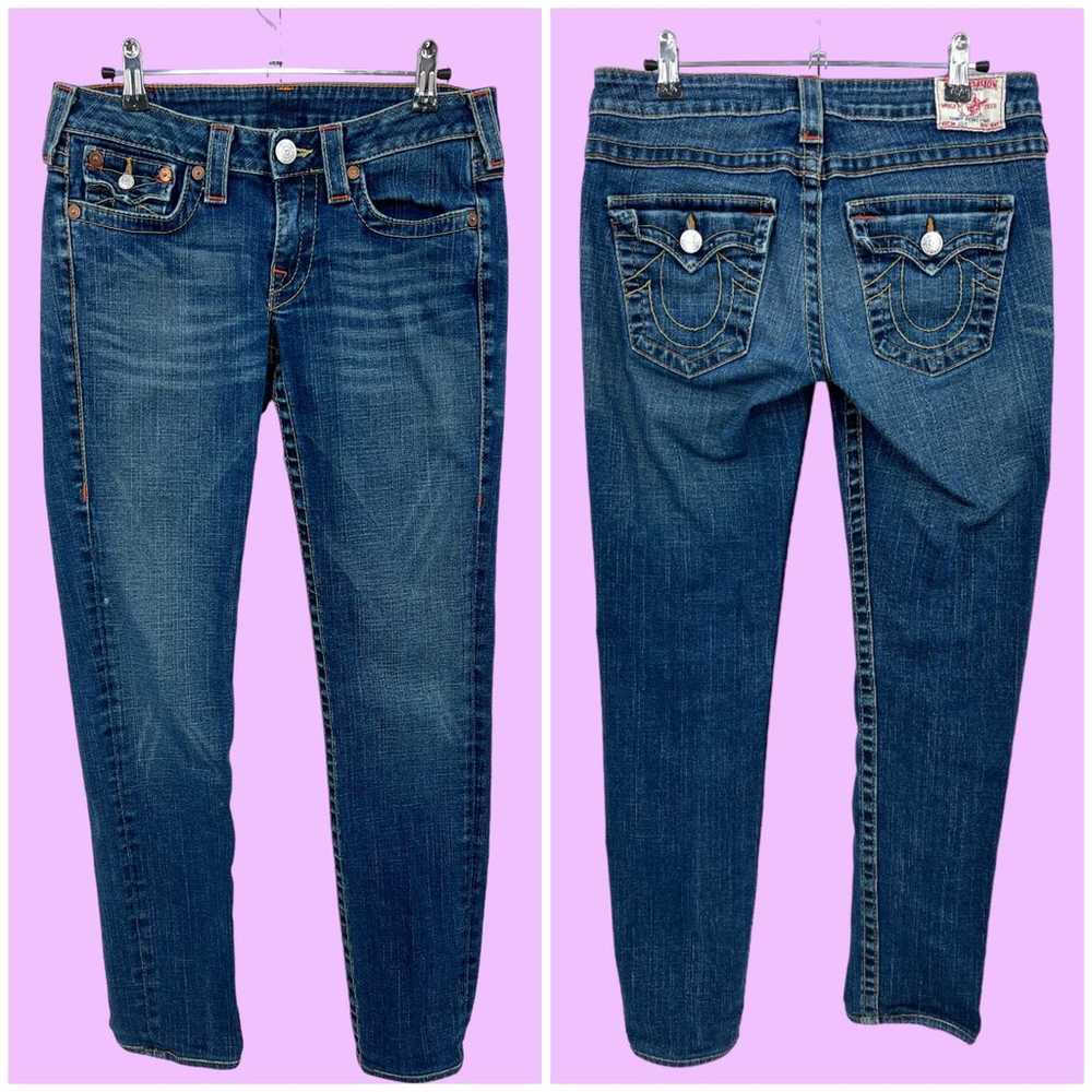 Y2K True Religion JULIE Skinny Jeans SIZE 29 (30x… - image 1