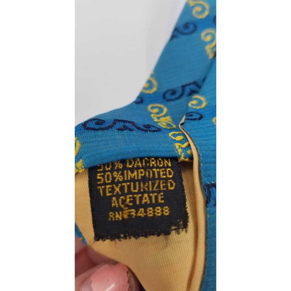 Vintage Yellow Blue Texturized  Neck Tie Necktie … - image 2