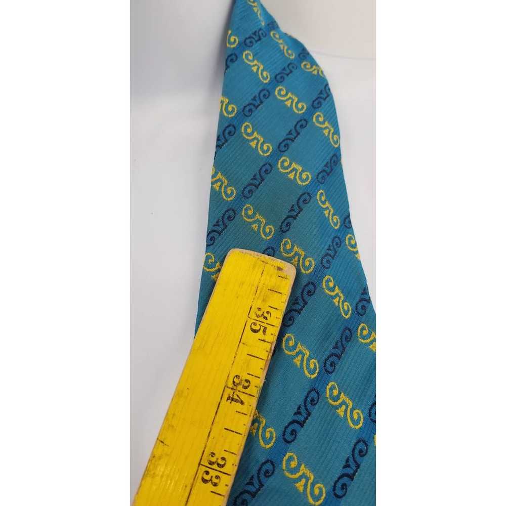 Vintage Yellow Blue Texturized  Neck Tie Necktie … - image 3