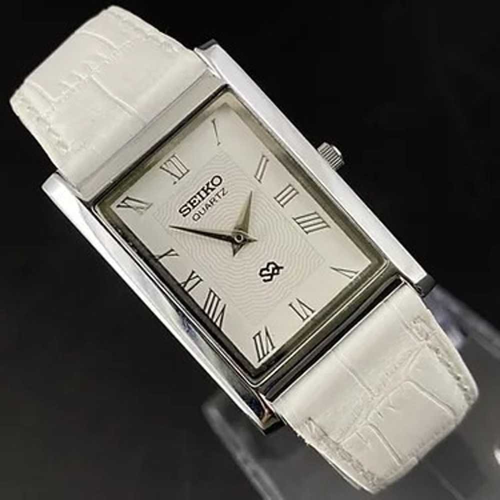 Vintage Style Seiko Quartz Mens Silver Watch & Wh… - image 6