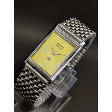 Vintage Style Seiko Quartz Mens Silver Watch & Ye… - image 1