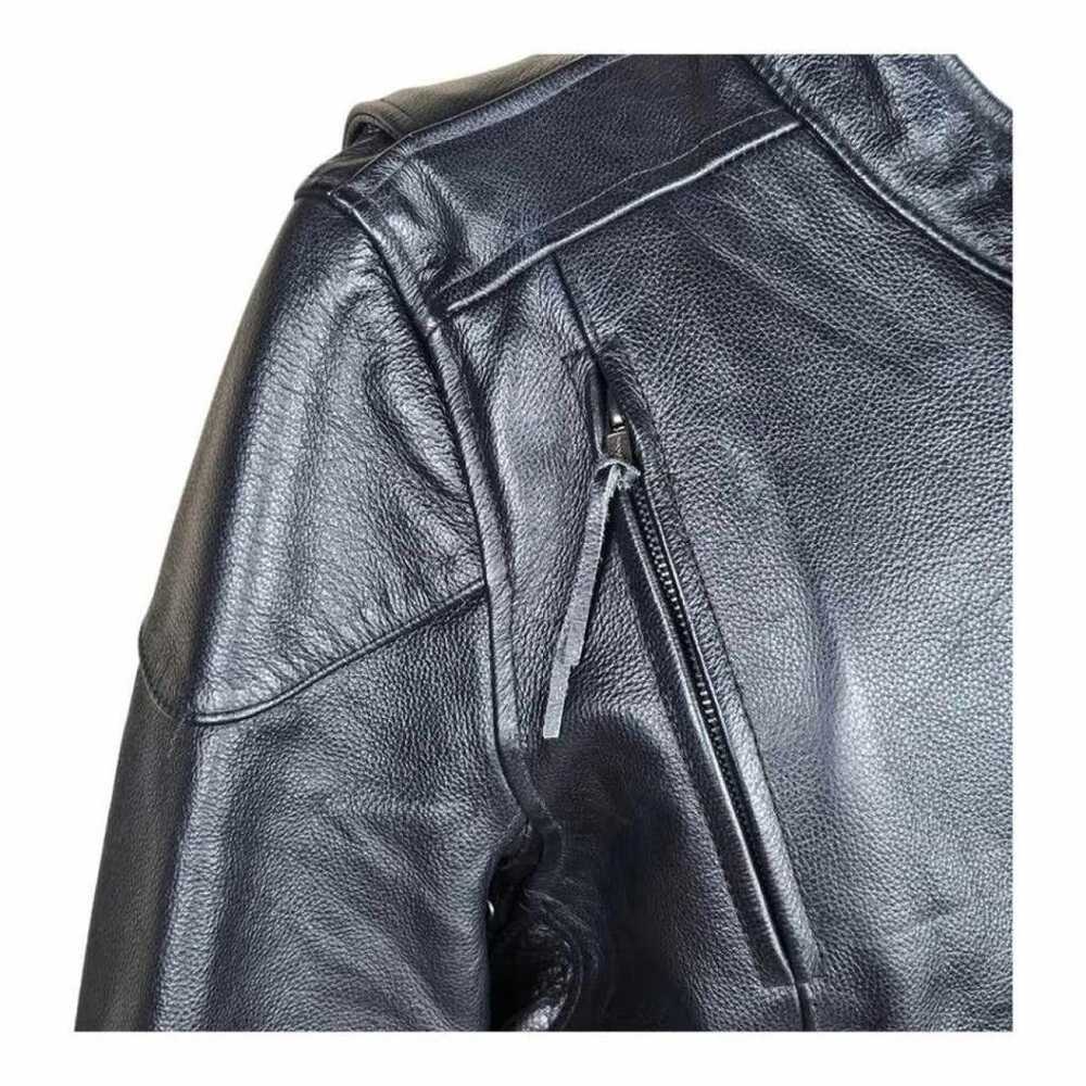 Non Signé / Unsigned Leather biker jacket - image 11