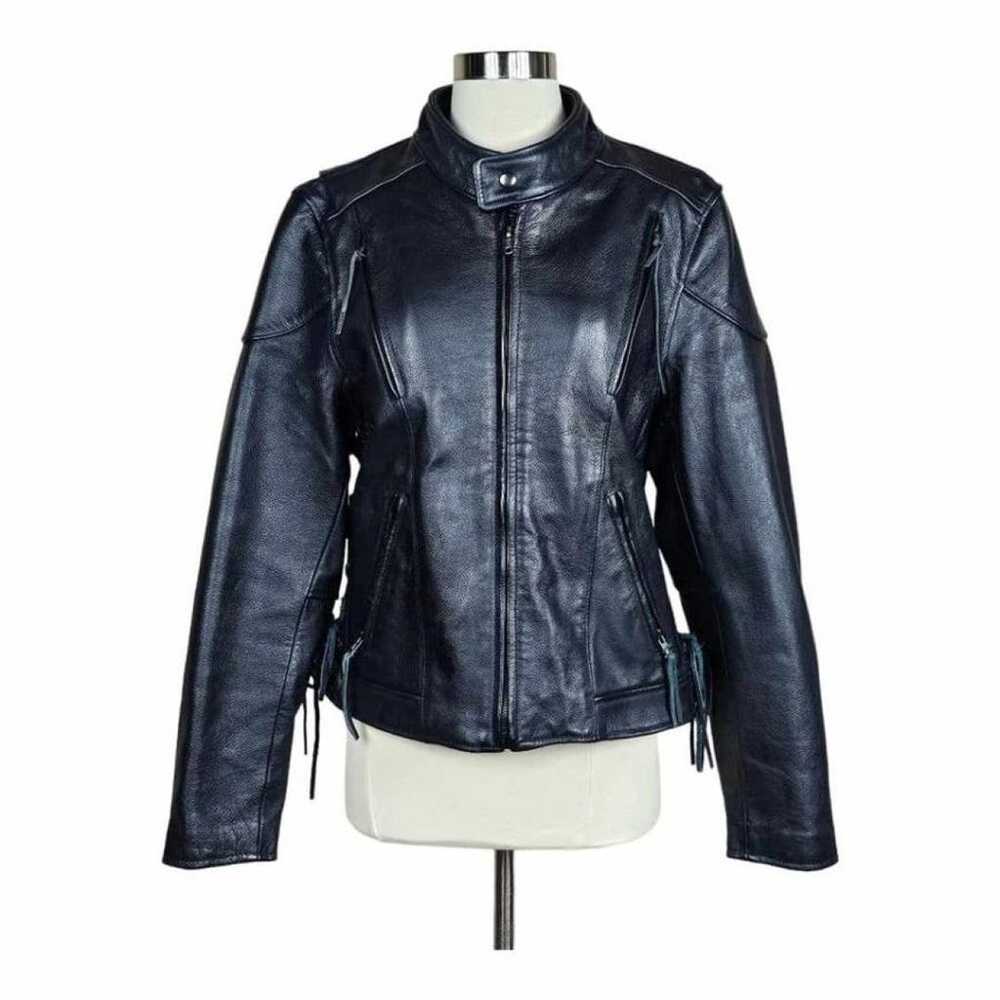 Non Signé / Unsigned Leather biker jacket - image 4