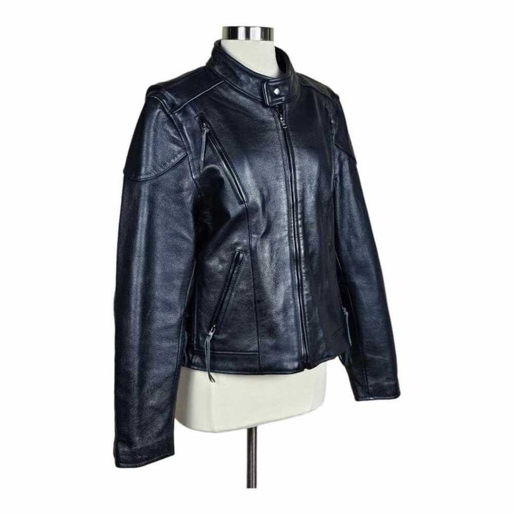 Non Signé / Unsigned Leather biker jacket - image 5