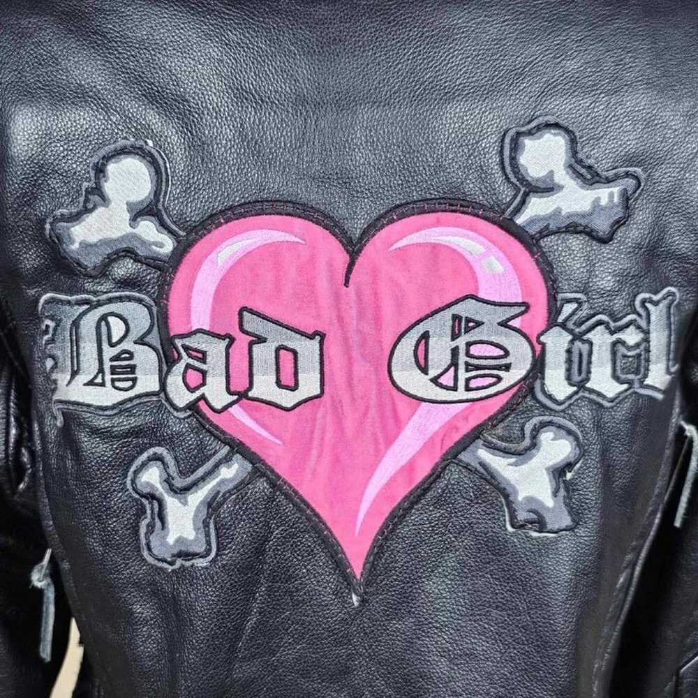 Non Signé / Unsigned Leather biker jacket - image 7