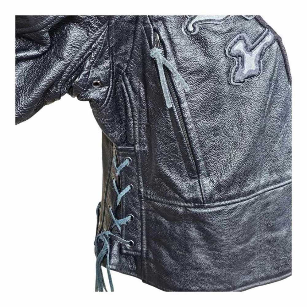 Non Signé / Unsigned Leather biker jacket - image 9
