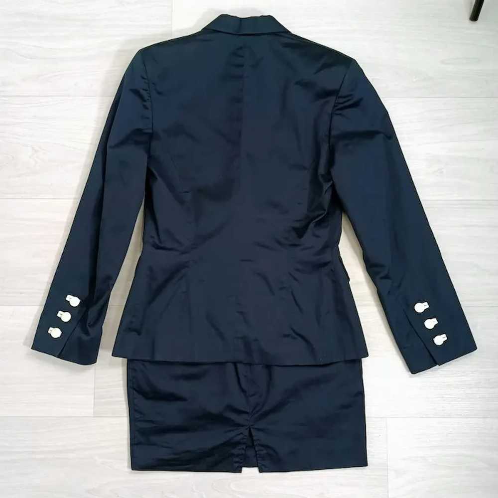 Kenzo vintage 90s skirt suit blue and white - image 11