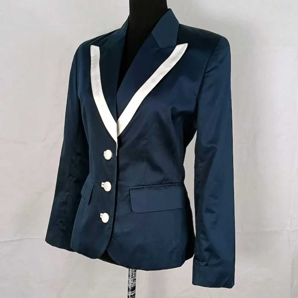 Kenzo vintage 90s skirt suit blue and white - image 5