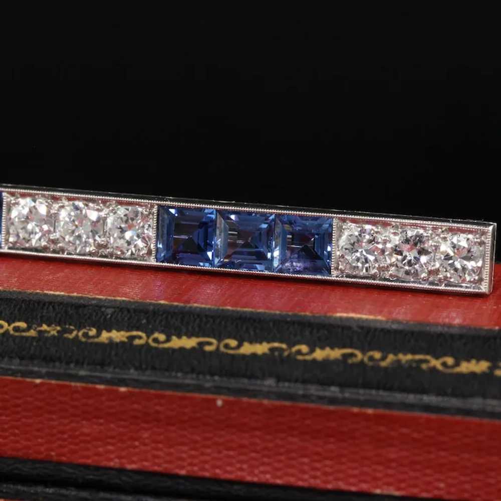 Antique Art Deco Platinum Yogo Gulch Sapphire Old… - image 4