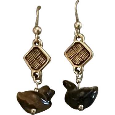 14K Gold Filled Murano Glass Dangle Earrings - image 1