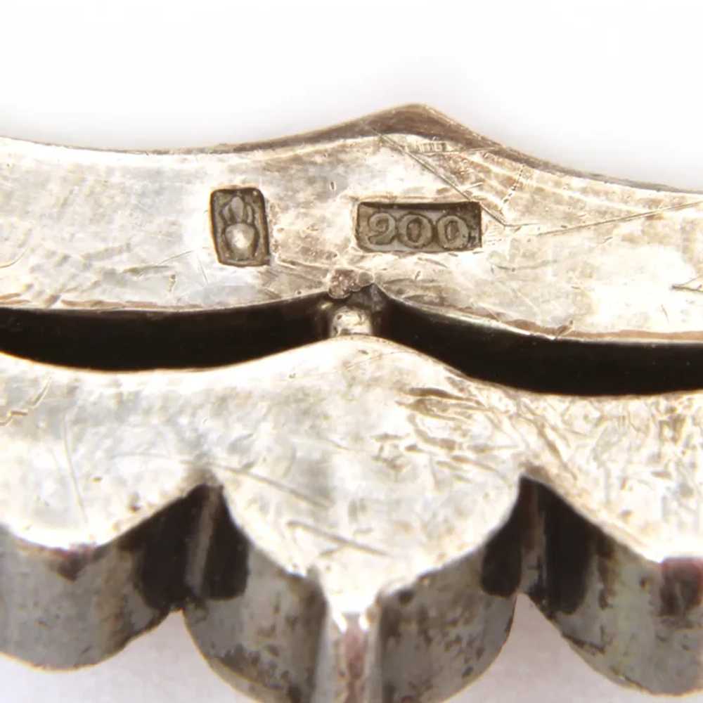 Antique 900 Silver Sash Buckle Clear Paste Gems, … - image 6