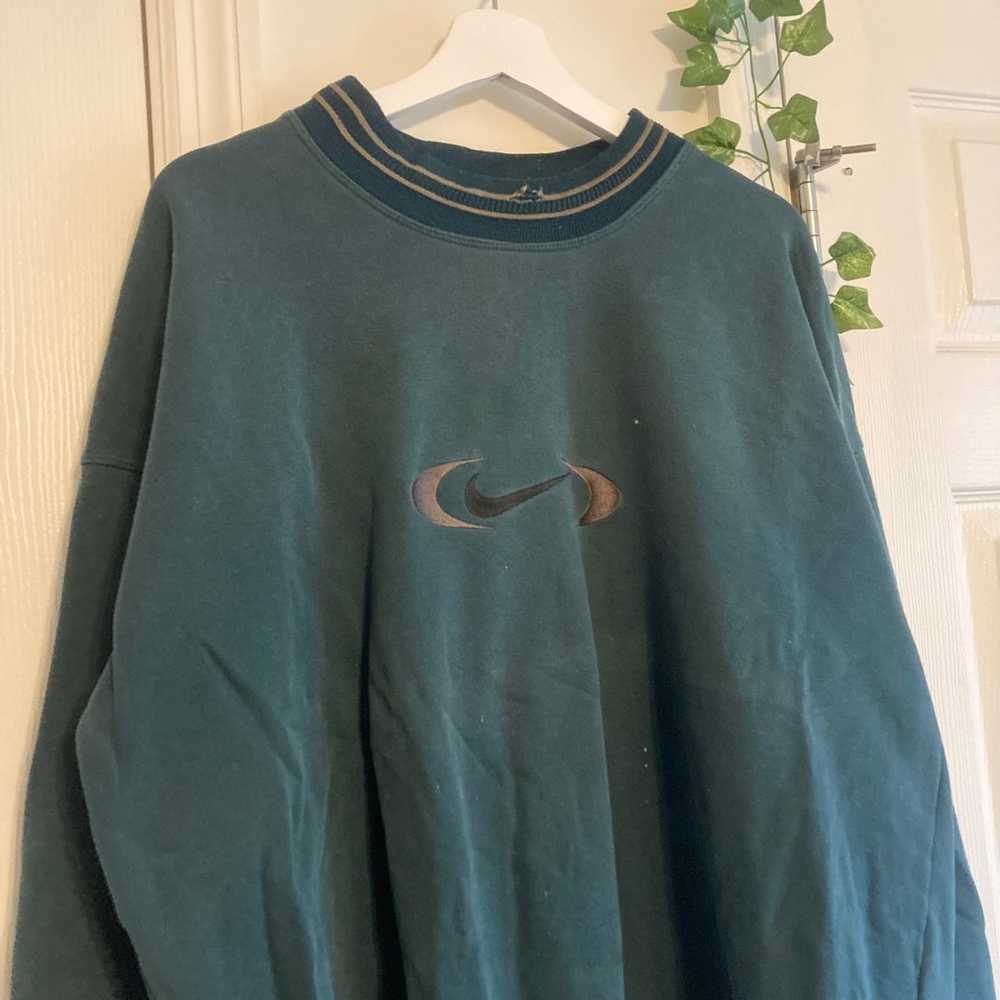 Vintage 90s Nike Center Swoosh Ringer Sweatshirt - image 3