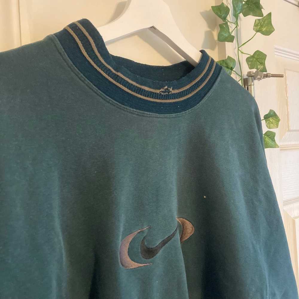 Vintage 90s Nike Center Swoosh Ringer Sweatshirt - image 4