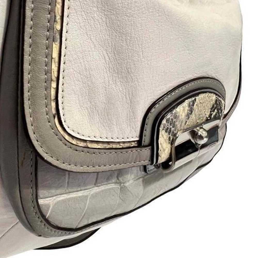 COACH Cream Leather Python Detail Shoulder Handba… - image 2
