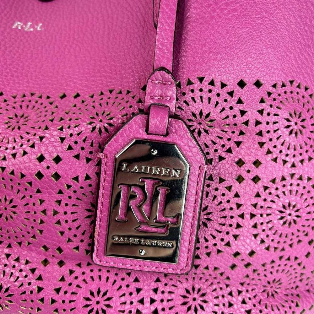 Lauren Ralph Lauren Littlebury Pink Perforated Le… - image 3