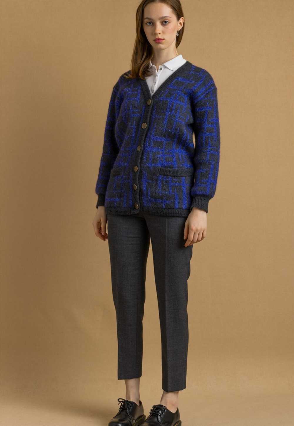 80s Vintage Missoni Blue and mohair cardigan 6080 - image 2