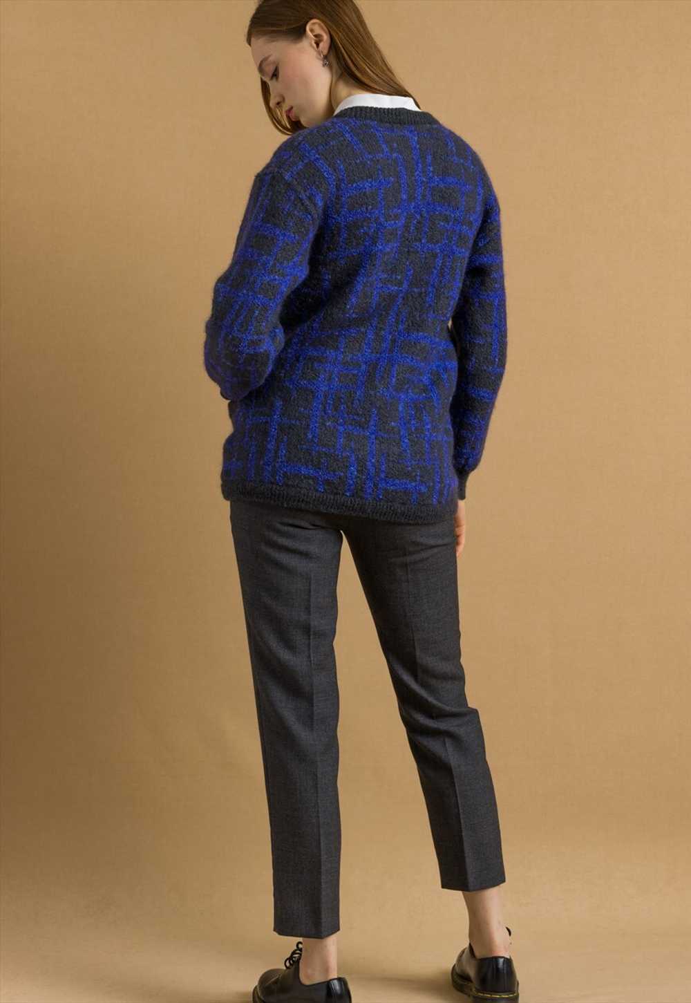 80s Vintage Missoni Blue and mohair cardigan 6080 - image 3