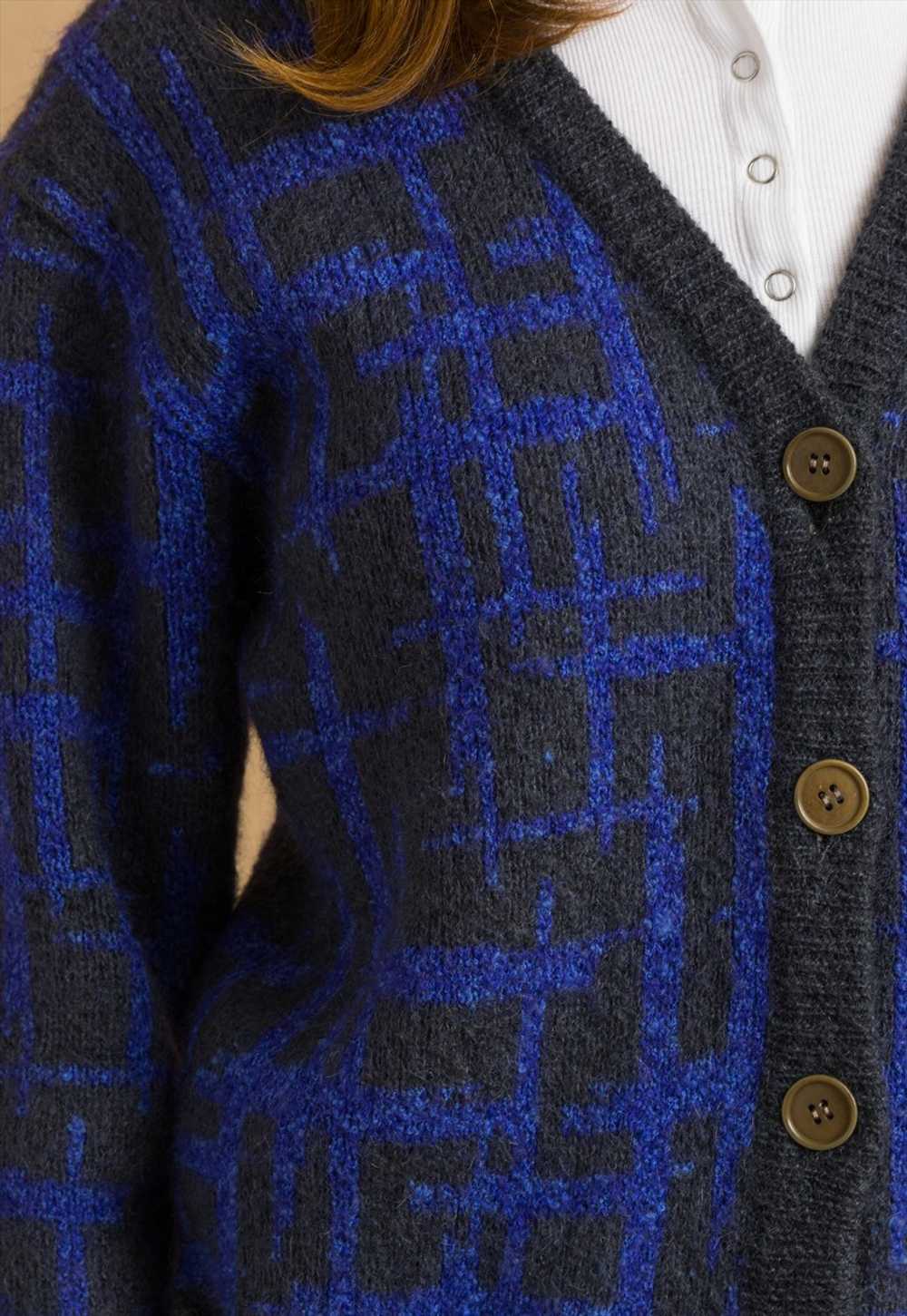 80s Vintage Missoni Blue and mohair cardigan 6080 - image 4