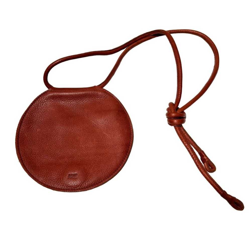 ARE Studio Leather Disc Bag in Cognac Brown Minim… - image 1