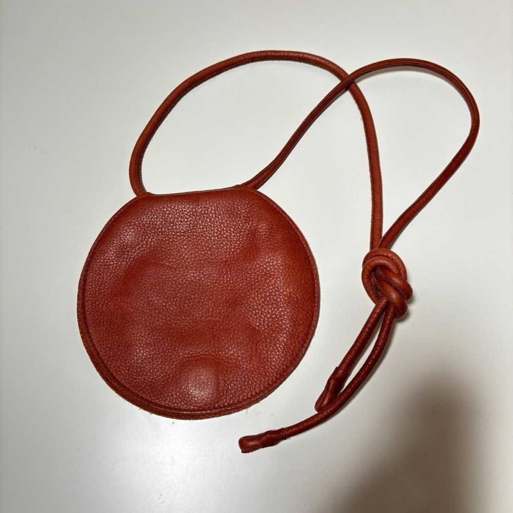 ARE Studio Leather Disc Bag in Cognac Brown Minim… - image 2