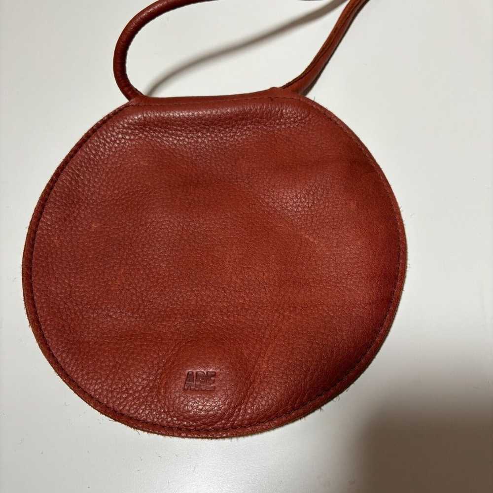 ARE Studio Leather Disc Bag in Cognac Brown Minim… - image 3