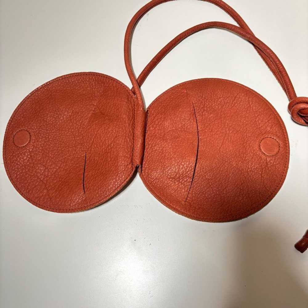 ARE Studio Leather Disc Bag in Cognac Brown Minim… - image 5