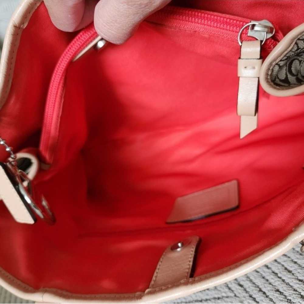 Coach Signature Orange Stripe Shoulder Bag F26130 - image 6