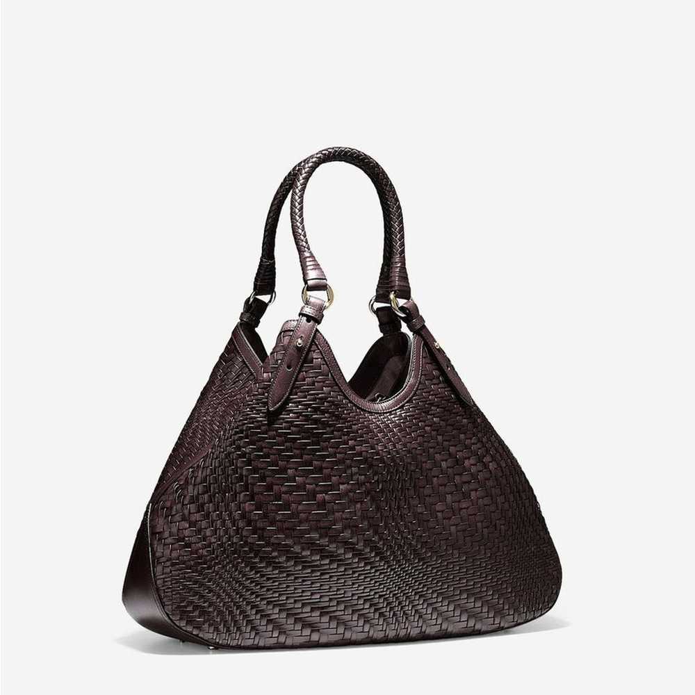 Cole Haan Genevieve Woven Leather Triangle Hobo B… - image 1