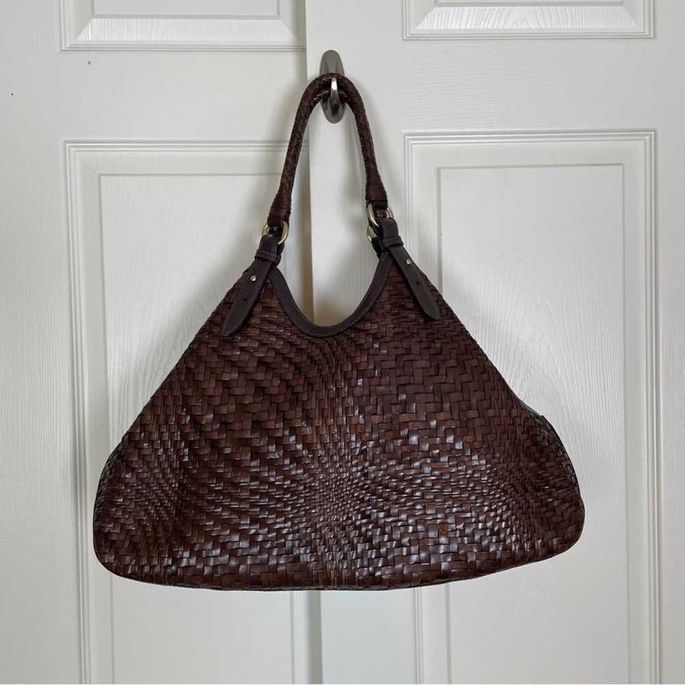 Cole Haan Genevieve Woven Leather Triangle Hobo B… - image 2