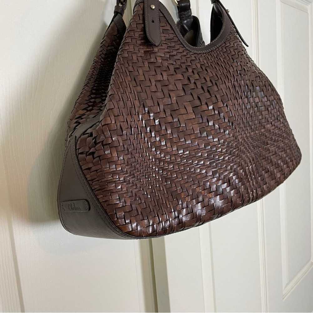 Cole Haan Genevieve Woven Leather Triangle Hobo B… - image 3