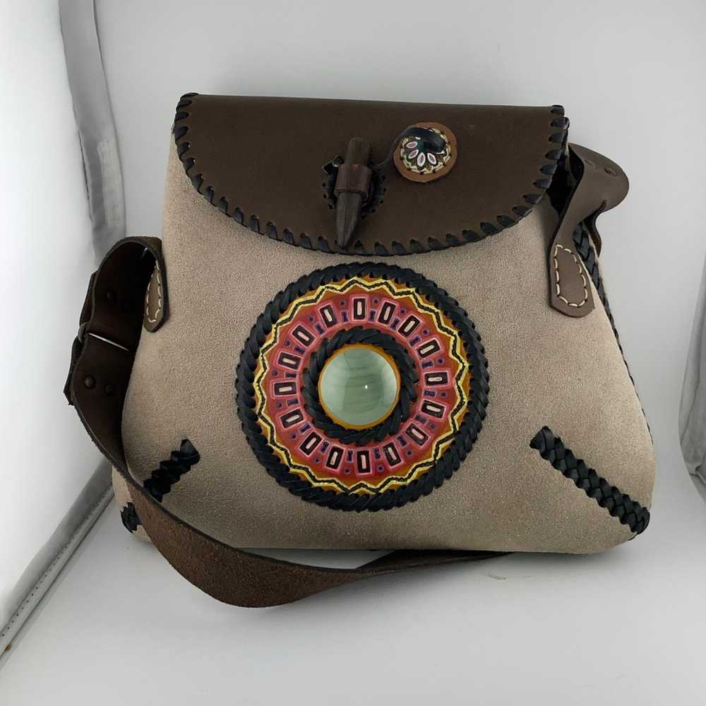 Miguel Rios La Luna Loca Handmade Leather Bag wit… - image 1