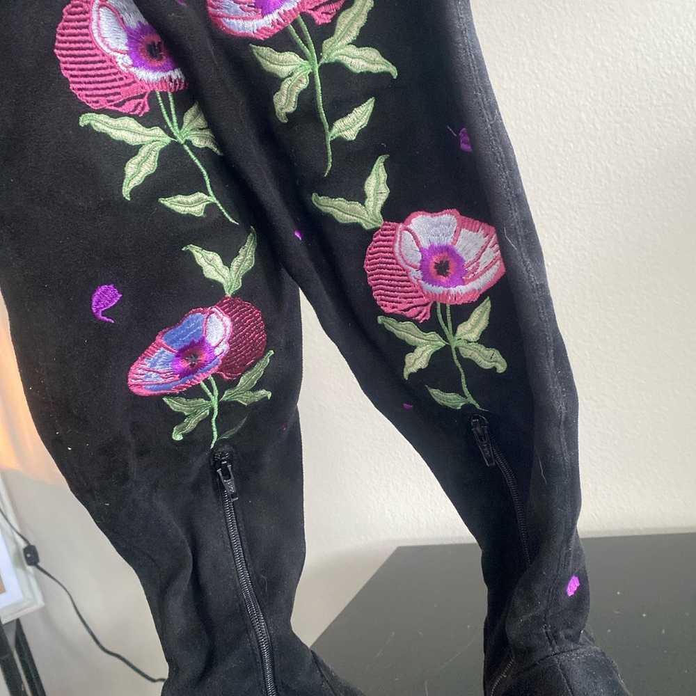 Knee high flower boots - image 5