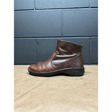 Earth Shoe Cane Brown Leather Ankle Boots Women’s 